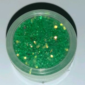 Emerald Glow Green Nail Art Mirror Rhinestones