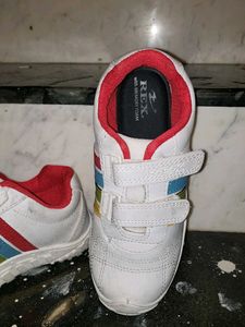 Quality Kids White Sneakers with Rainbow Stripes