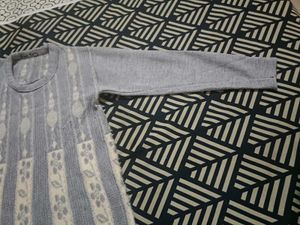 Elegant Striped Floral Knit Kurta