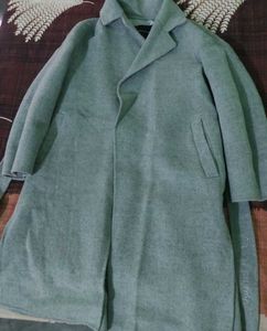 Chic Grey Belted Wool Coat