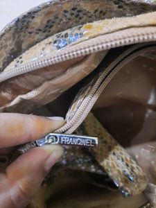 Chic Snakeskin Print Handbag
