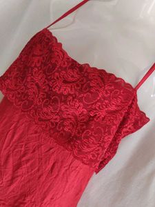 Red Lace Trim Camisole