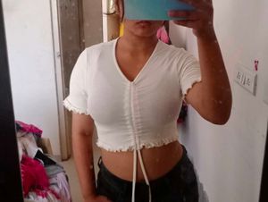 Stylish White Crop Top