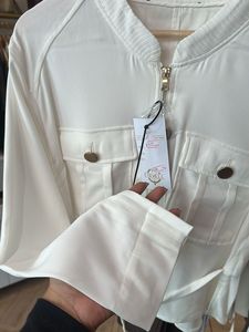 Stylish White Bomber Jacket