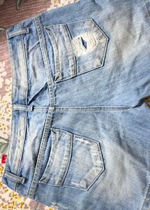 Light Wash Distressed Denim shorts