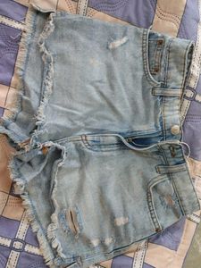 Denim Ripped Shorts