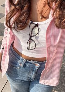 Pink Striped Button-Up Shirt