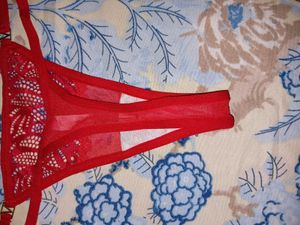 Red Lace Thong Panty