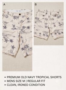 Men's Tropical Print Slim Fit Shorts