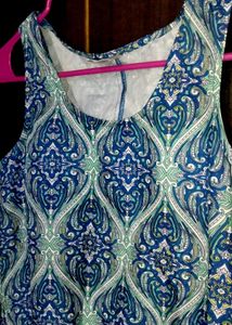 Boho Print Tank Top with Lace Trim