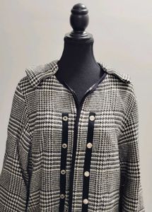 Houndstooth Long Coat