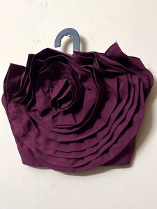 Unique Plum Rose Pleated Top