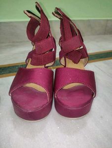Women's Burgundy/Maroon Heels Sandals | UK/Ind 6