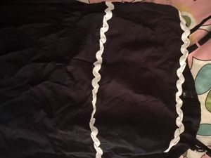 Black Maxi Dress with White Trim (M size)