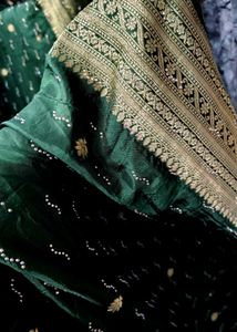 pure dola silk Emerald Green Saree with stone
