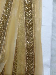 Golden Beaded Ethnic Dupatta Border