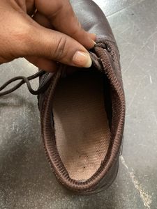 kids Brown Leather Lace-Up Shoes