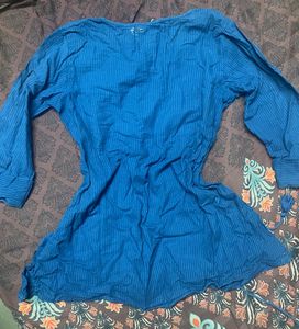 Blue Embroidered Kurta