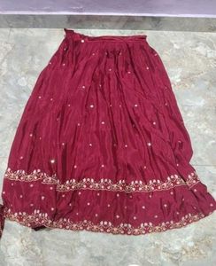 Maroon Embroidered Lehenga Choli Set