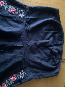 Navy blue strapless jumpsuit