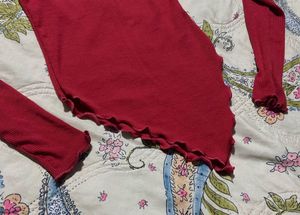 Chic Red Long Sleeve Top