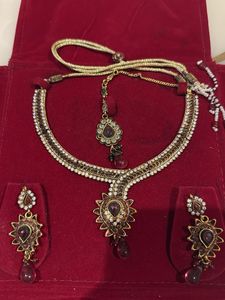 Exquisite Indian Jewelry Set with Necklace and Ear