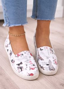 Parisian Print Slip-On Sneakers