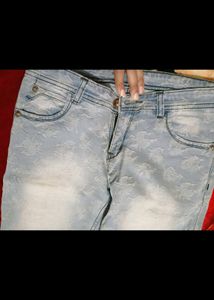 Very Pretty Jeans With Self Print Design