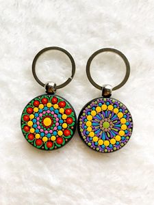 Dot Mandala Keychains . Colours Can Be Customized