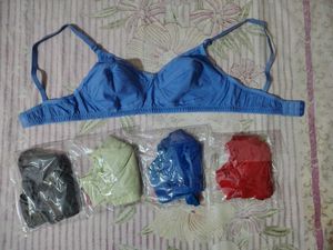Comfortable Blue Bra with Matching