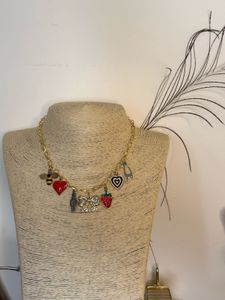 Charming Charm Necklace - Bee, Heart , Analog Watc