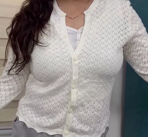 Cream Cable Knit Cardigan
