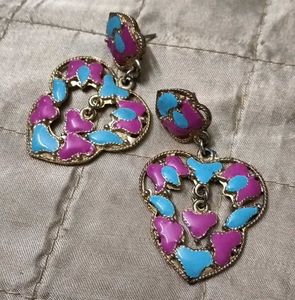 Heart Shaped Dangle Earrings