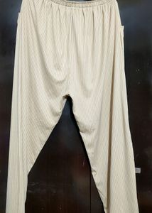 Cream Trouser Black Lining Print For 36 Waist
