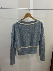 Light Blue Cable Knit cardigan