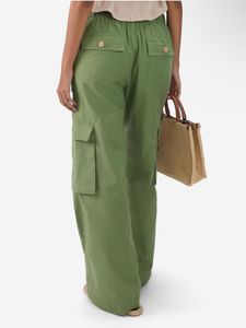 The Souled Store Green Linen Blend Cargo Pants
