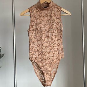 Sheer Lace Sleeveless Bodysuit
