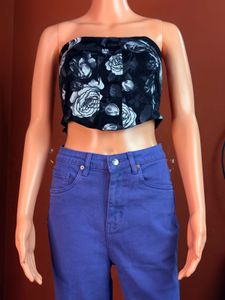 Floral Print Strapless Tube Top