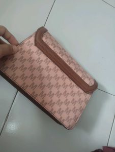 Deris Bell Pink Monogram Clutch