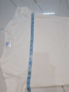 Cream Textured Crop Top
