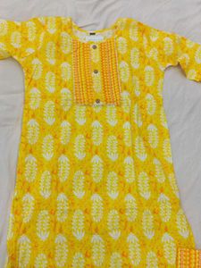 Vibrant Yellow Printed Kurta