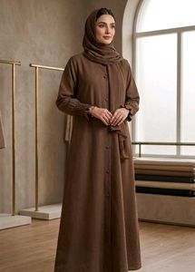 Classy and beautiful brown abaya with scarf🤎
