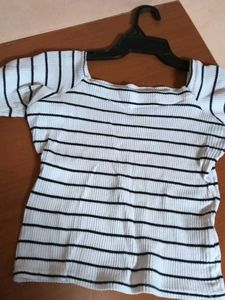 Striped Square Neck Top