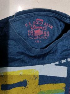 US POLO ASSN BLUE GRAPHIC PRINT T-SHIRT