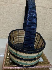 Woven Storage Blue Gold Basket