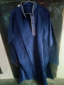 Men's Blue Striped Kurta