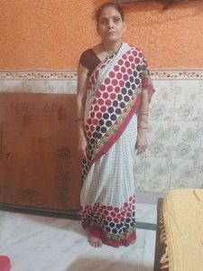 Red Polka Dot Saree