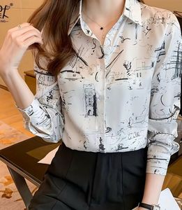 Chic Graphic Print Button-Down Shirt