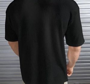Men's Black Textured T-Shirt