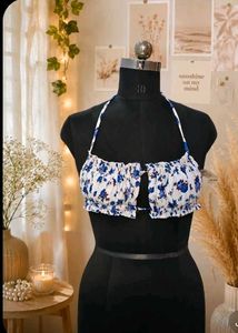Floral Halter Bikini Top